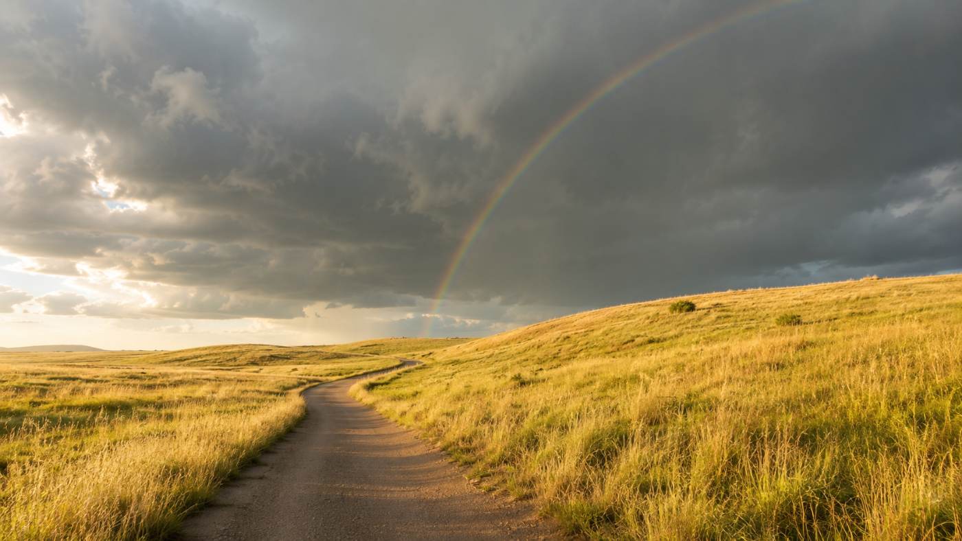 A trail leading toward an open horizon